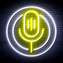 advpro-microphone-ultra-bright-led-neon-sign-fnu0375 - White & Yellow