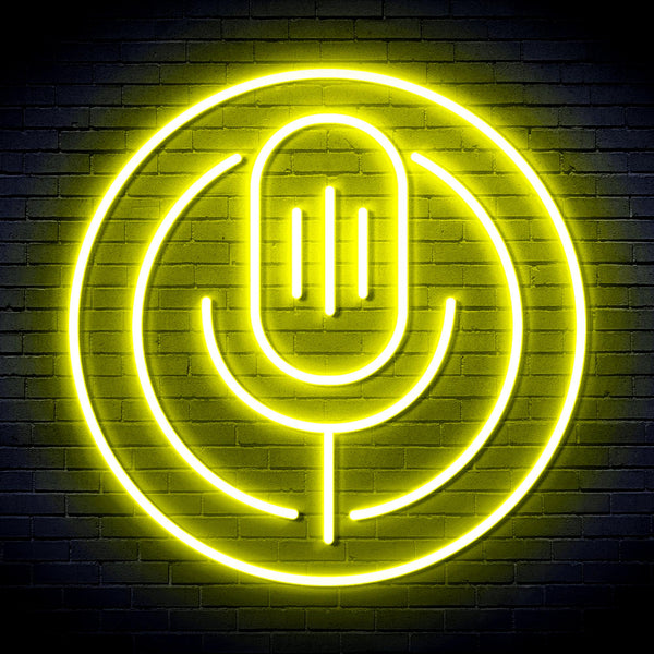 advpro-microphone-ultra-bright-led-neon-sign-fnu0375 - Yellow
