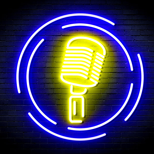 advpro-microphone-ultra-bright-led-neon-sign-fnu0376 - Blue & Yellow