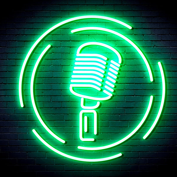 advpro-microphone-ultra-bright-led-neon-sign-fnu0376 - Green
