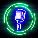 advpro-microphone-ultra-bright-led-neon-sign-fnu0376 - Green & Blue