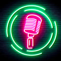 advpro-microphone-ultra-bright-led-neon-sign-fnu0376 - Green & Pink