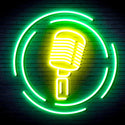 advpro-microphone-ultra-bright-led-neon-sign-fnu0376 - Green & Yellow