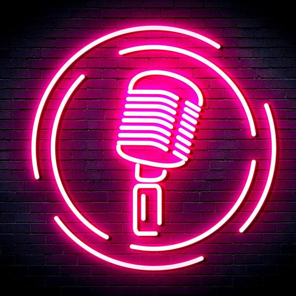 advpro-microphone-ultra-bright-led-neon-sign-fnu0376 - Pink