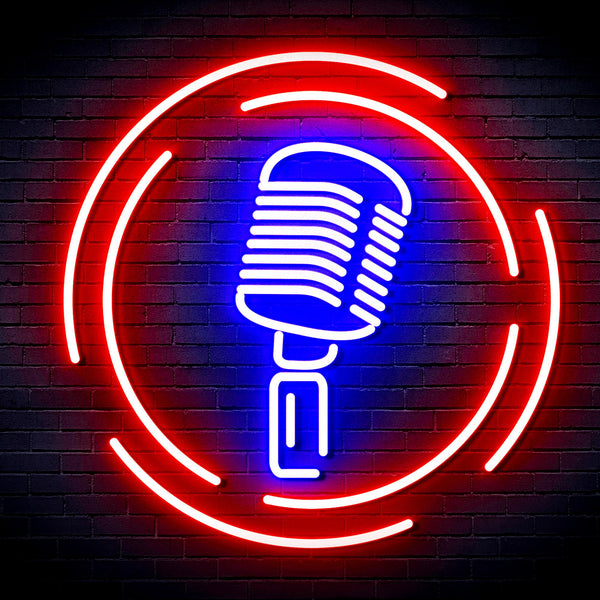 advpro-microphone-ultra-bright-led-neon-sign-fnu0376 - Red & Blue