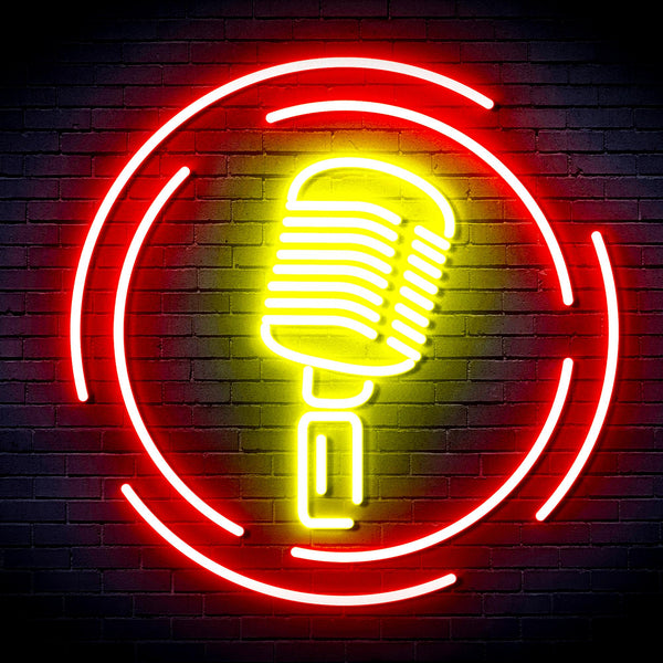 advpro-microphone-ultra-bright-led-neon-sign-fnu0376 - Red & Yellow