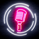 advpro-microphone-ultra-bright-led-neon-sign-fnu0376 - White & Pink
