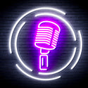 advpro-microphone-ultra-bright-led-neon-sign-fnu0376 - White & Purple