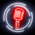 advpro-microphone-ultra-bright-led-neon-sign-fnu0376 - White & Red