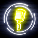 advpro-microphone-ultra-bright-led-neon-sign-fnu0376 - White & Yellow