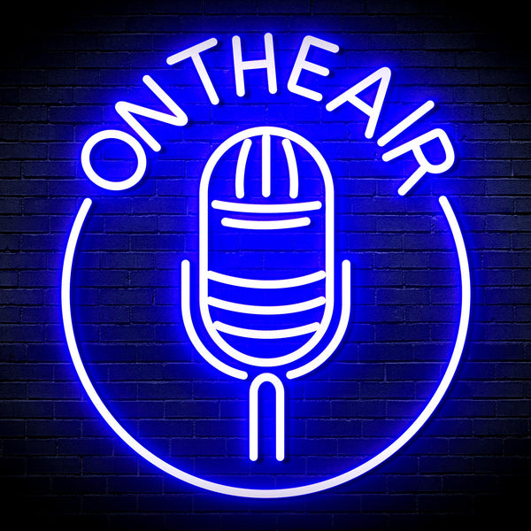 advpro-on-the-air-microphone-ultra-bright-led-neon-sign-fnu0377 - Blue