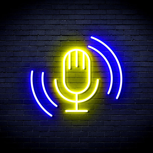advpro-microphone-ultra-bright-led-neon-sign-fnu0378 - Blue & Yellow