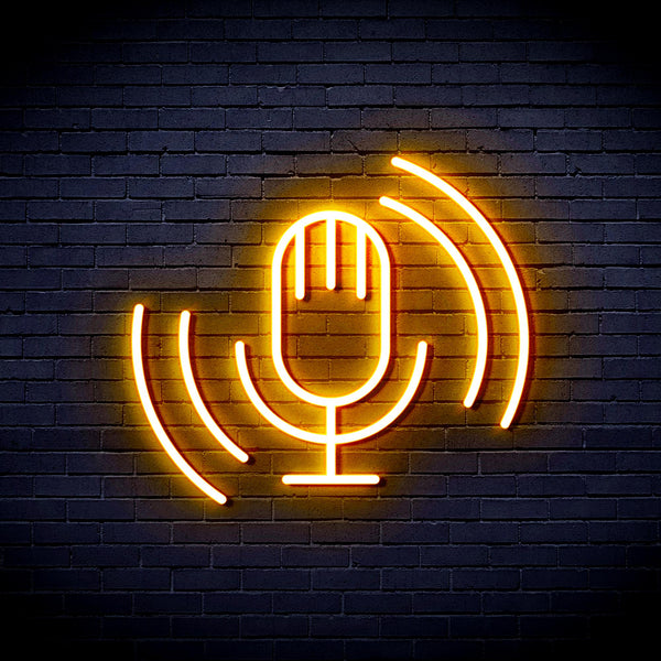 advpro-microphone-ultra-bright-led-neon-sign-fnu0378 - Golden Yellow