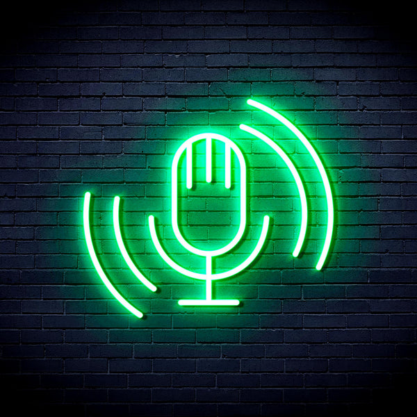 advpro-microphone-ultra-bright-led-neon-sign-fnu0378 - Green