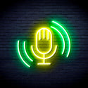 advpro-microphone-ultra-bright-led-neon-sign-fnu0378 - Green & Yellow