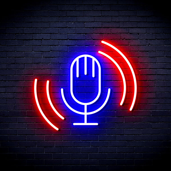 advpro-microphone-ultra-bright-led-neon-sign-fnu0378 - Red & Blue