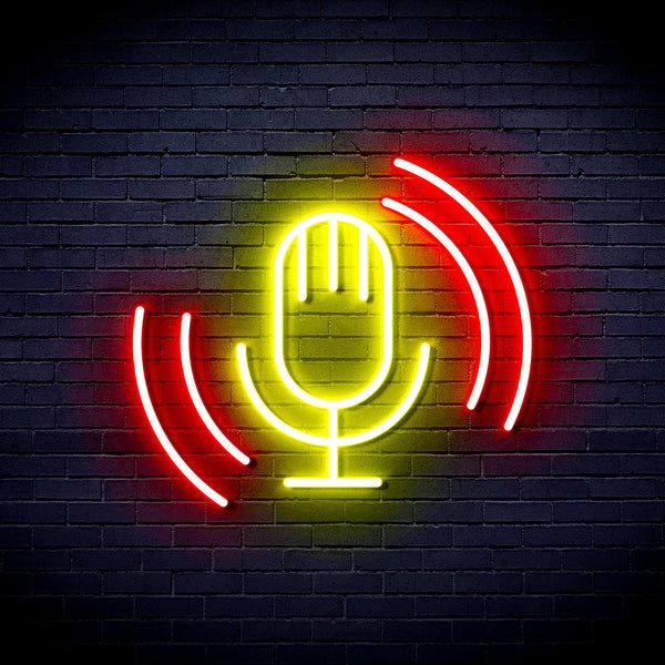advpro-microphone-ultra-bright-led-neon-sign-fnu0378 - Red & Yellow