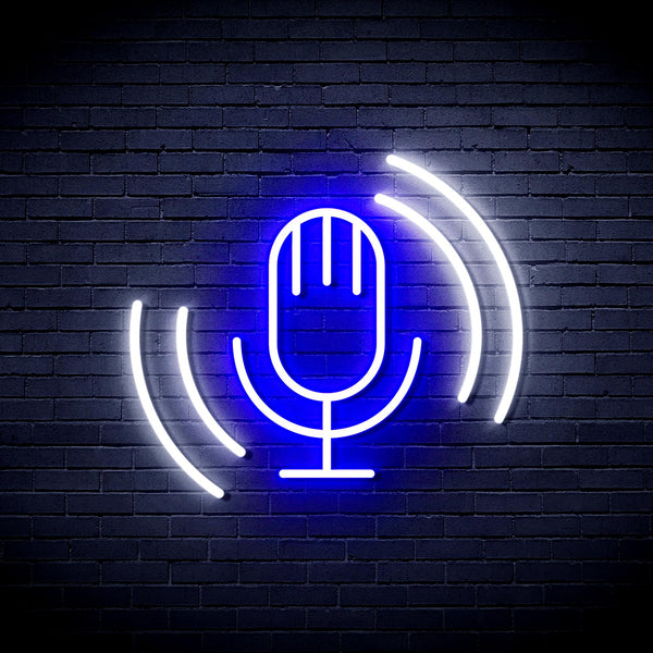 advpro-microphone-ultra-bright-led-neon-sign-fnu0378 - White & Blue