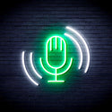 advpro-microphone-ultra-bright-led-neon-sign-fnu0378 - White & Green