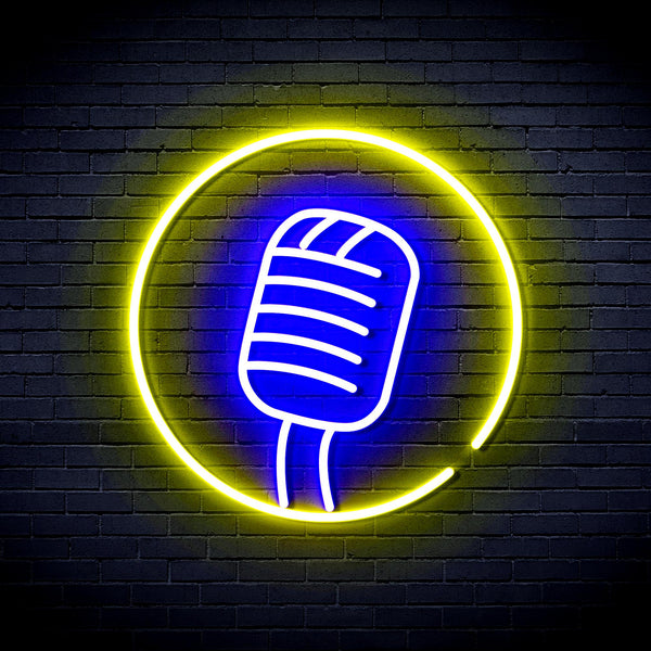 advpro-microphone-sign-ultra-bright-led-neon-sign-fnu0381 - Blue & Yellow