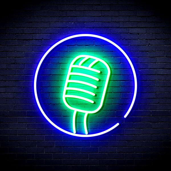 advpro-microphone-sign-ultra-bright-led-neon-sign-fnu0381 - Green & Blue