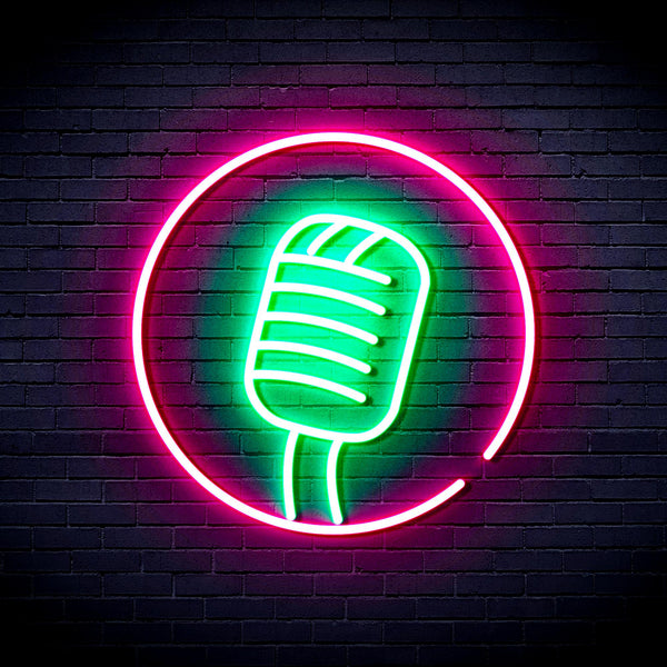 advpro-microphone-sign-ultra-bright-led-neon-sign-fnu0381 - Green & Pink