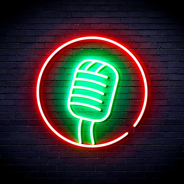 advpro-microphone-sign-ultra-bright-led-neon-sign-fnu0381 - Green & Red