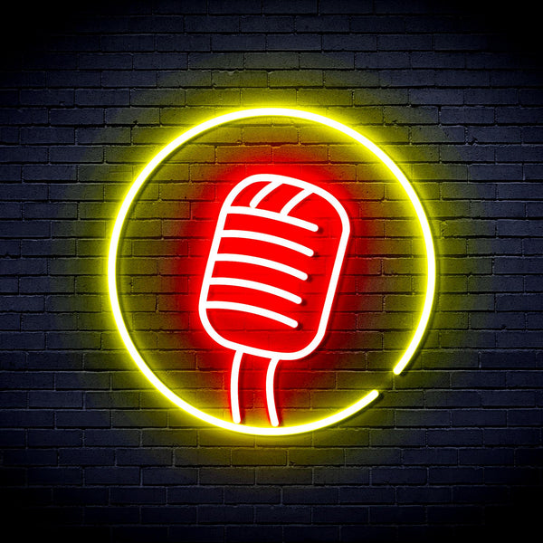 advpro-microphone-sign-ultra-bright-led-neon-sign-fnu0381 - Red & Yellow
