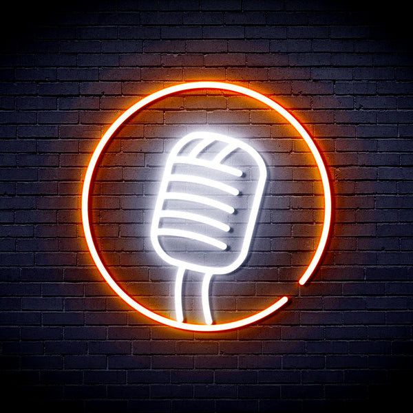 advpro-microphone-sign-ultra-bright-led-neon-sign-fnu0381 - White & Orange