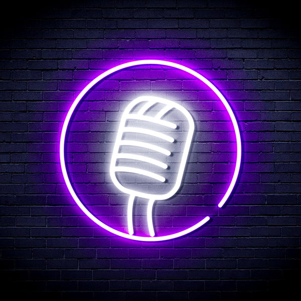 advpro-microphone-sign-ultra-bright-led-neon-sign-fnu0381 - White & Purple