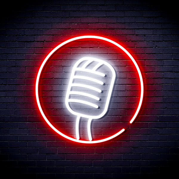 advpro-microphone-sign-ultra-bright-led-neon-sign-fnu0381 - White & Red