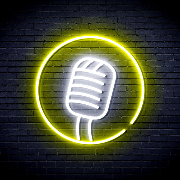 advpro-microphone-sign-ultra-bright-led-neon-sign-fnu0381 - White & Yellow