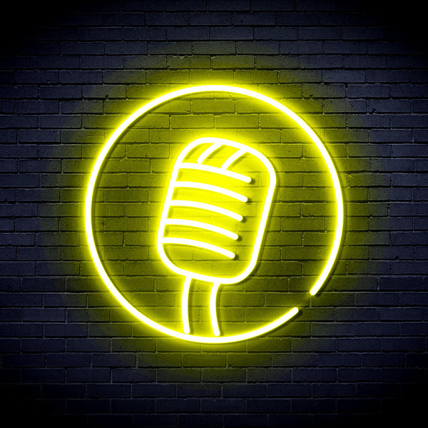 advpro-microphone-sign-ultra-bright-led-neon-sign-fnu0381 - Yellow