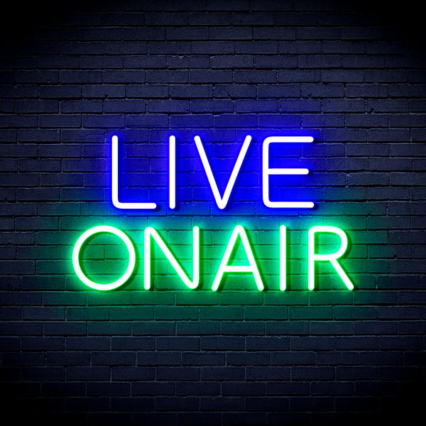 advpro-live-on-air-ultra-bright-led-neon-sign-fnu0382 - Green & Blue