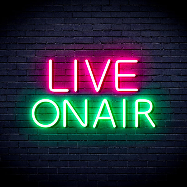 advpro-live-on-air-ultra-bright-led-neon-sign-fnu0382 - Green & Pink