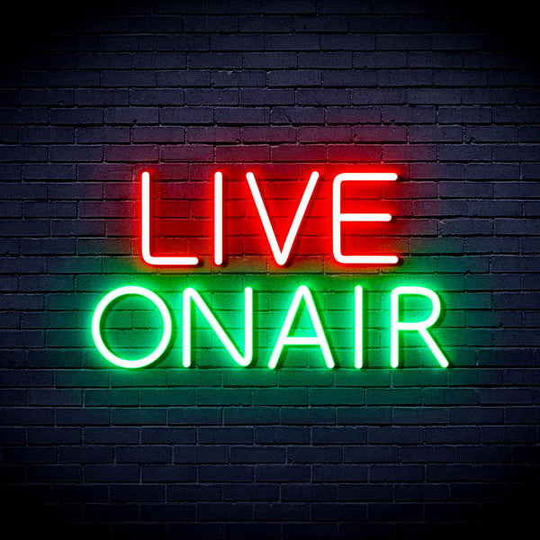 advpro-live-on-air-ultra-bright-led-neon-sign-fnu0382 - Green & Red