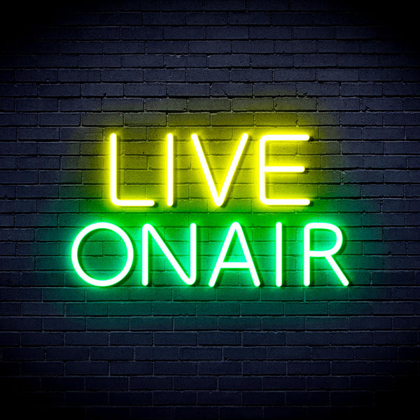 advpro-live-on-air-ultra-bright-led-neon-sign-fnu0382 - Green & Yellow