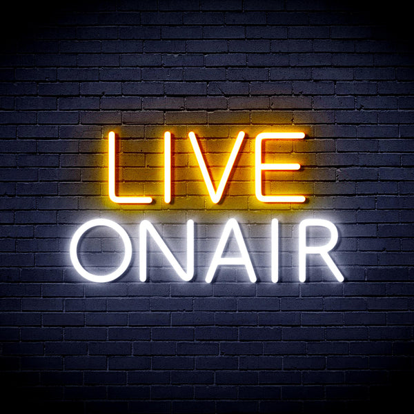 advpro-live-on-air-ultra-bright-led-neon-sign-fnu0382 - White & Golden Yellow