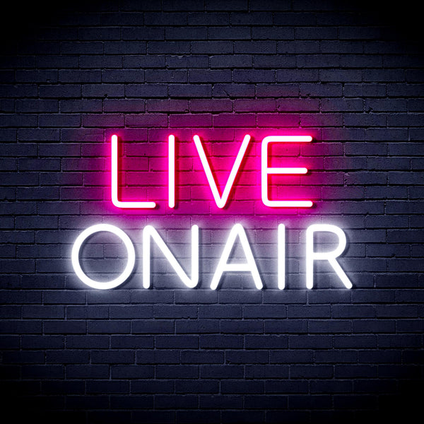 advpro-live-on-air-ultra-bright-led-neon-sign-fnu0382 - White & Pink