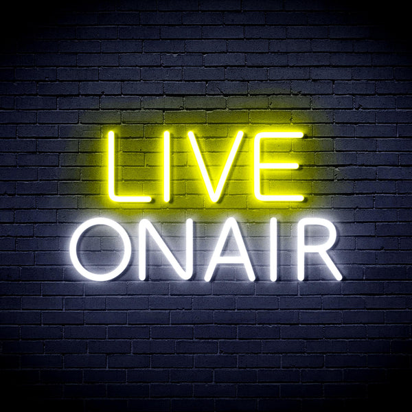 advpro-live-on-air-ultra-bright-led-neon-sign-fnu0382 - White & Yellow