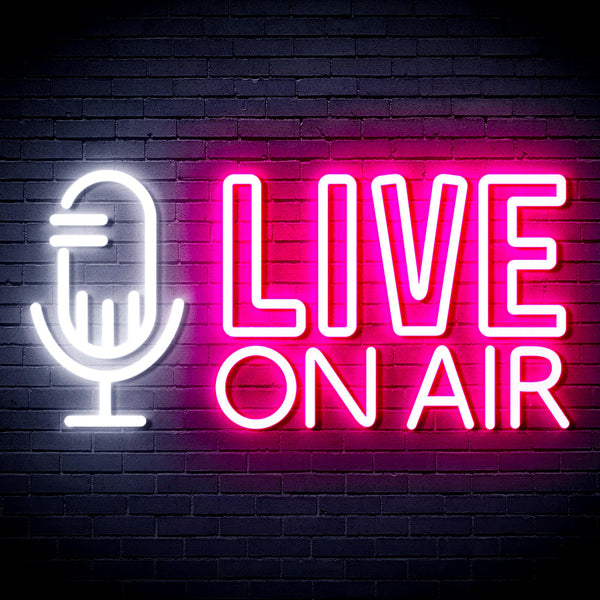 advpro-live-on-air-ultra-bright-led-neon-sign-fnu0383 - White & Pink