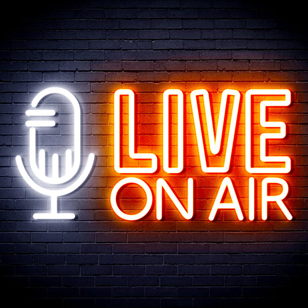 advpro-live-on-air-ultra-bright-led-neon-sign-fnu0383 - White & Orange