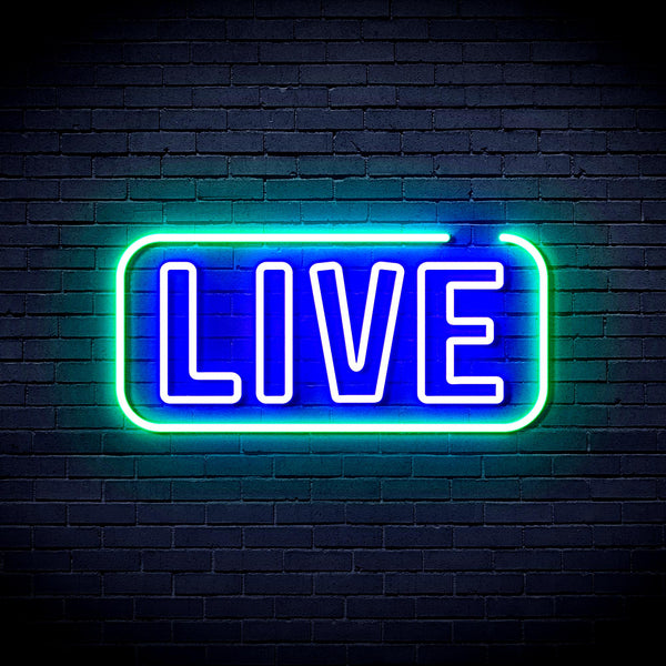 advpro-live-sign-ultra-bright-led-neon-sign-fnu0384 - Green & Blue