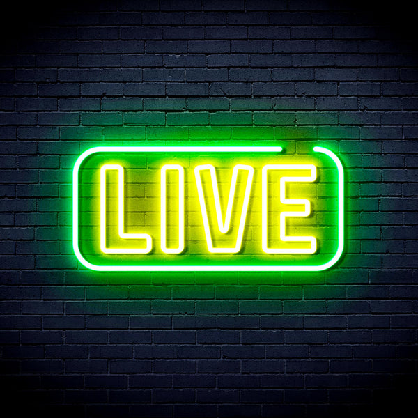 advpro-live-sign-ultra-bright-led-neon-sign-fnu0384 - Green & Yellow