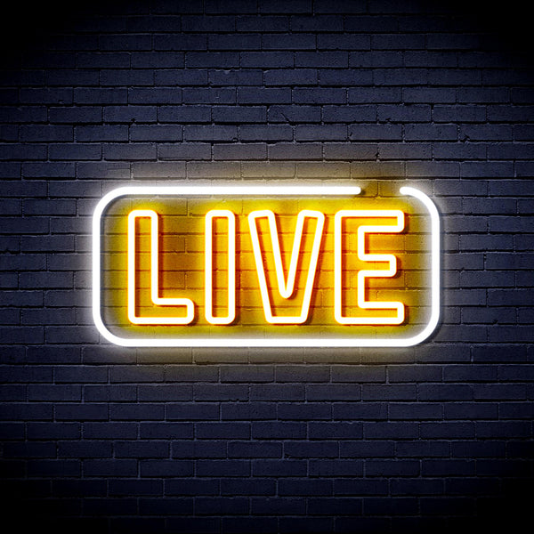advpro-live-sign-ultra-bright-led-neon-sign-fnu0384 - White & Golden Yellow