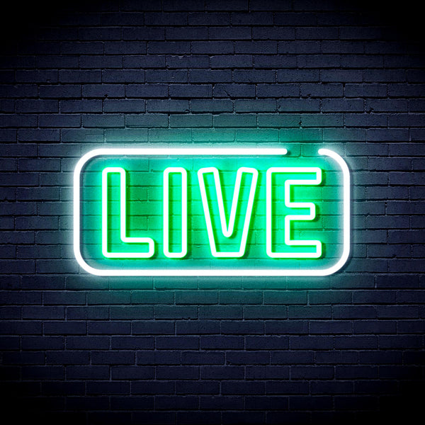 advpro-live-sign-ultra-bright-led-neon-sign-fnu0384 - White & Green