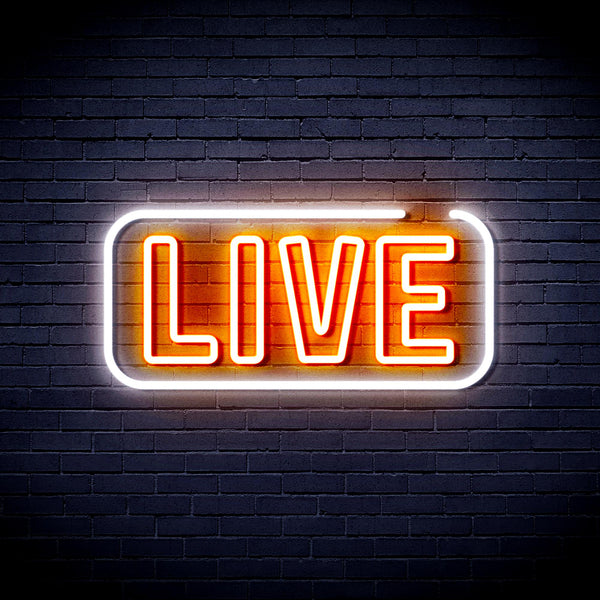 advpro-live-sign-ultra-bright-led-neon-sign-fnu0384 - White & Orange