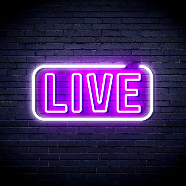 advpro-live-sign-ultra-bright-led-neon-sign-fnu0384 - White & Purple