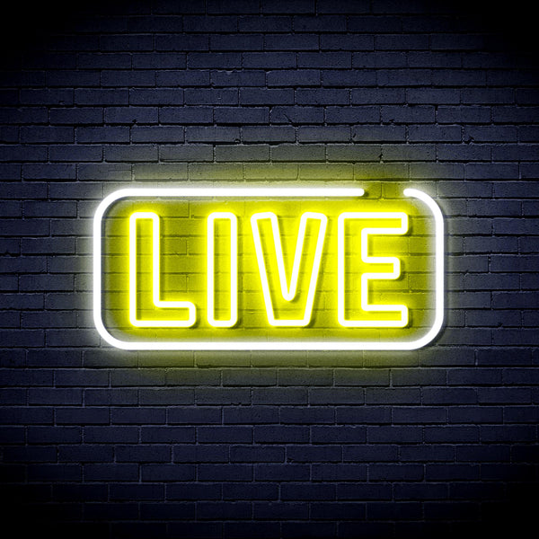 advpro-live-sign-ultra-bright-led-neon-sign-fnu0384 - White & Yellow