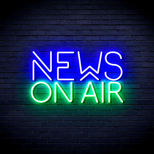 advpro-news-on-air-ultra-bright-led-neon-sign-fnu0385 - Green & Blue